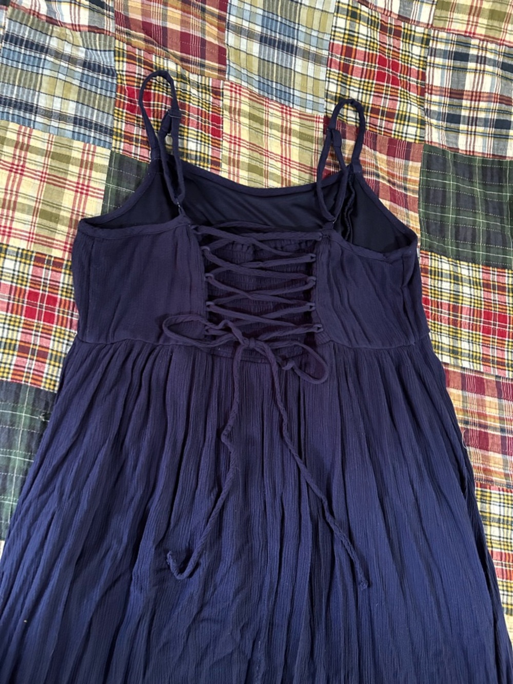 torrid Navy Smocked Maxi Dress with Spaghetti Straps - Picture 7 of 9